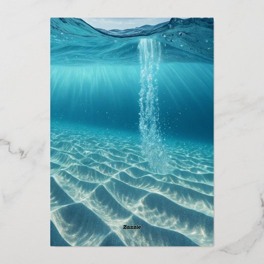 Ocean Wave Luxury Invitation 箔招待状 (裏面)