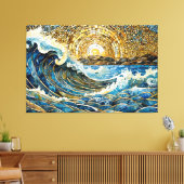 Ocean wave mosaic 001 キャンバスプリント (インサイチュ (リビング))