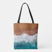 Ocean wave on a sandy beach, background  top view  トートバッグ (裏面)