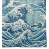 Ocean Wave Serenity Shower Curtain シャワーカーテン (正面)