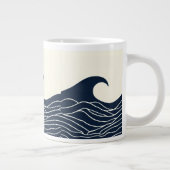 Ocean Wave Silhouette Coastal Mug ジャンボコーヒーマグカップ (右)