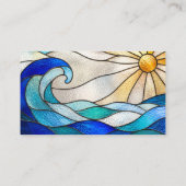 Ocean Wave Sun Stained Glass Business Card 名刺 (裏面)