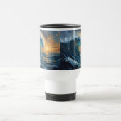 Ocean Wave Sunset Art – Abstract Sea Design トラベルマグ (中央)