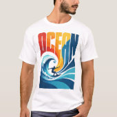OCEAN Wave Surfer – Retro Surf Lifestyle Art Tシャツ (正面)