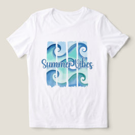 Ocean Wave Watercolor Summer Vibes Coastal Beach トライブレンドTシャツ
