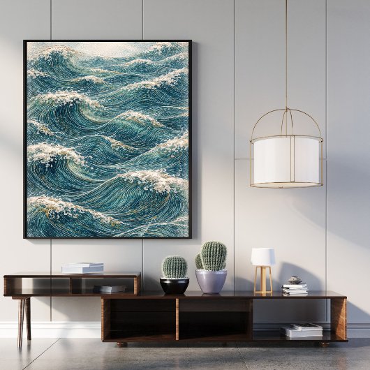 Ocean Waves Art | Japanese Wave Print Poster ポスター