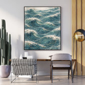 Ocean Waves Art | Japanese Wave Print Poster ポスター