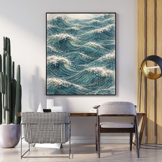 Ocean Waves Art | Japanese Wave Print Poster ポスター