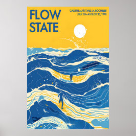 Ocean Waves Art Poster Vintage La Rochelle ポスター