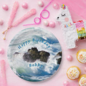 Ocean Waves Birthday Paper Plate ペーパープレート (パーティー)
