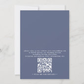 Ocean Waves Blue White Watercolor QR Code Wedding 招待状 (裏面)