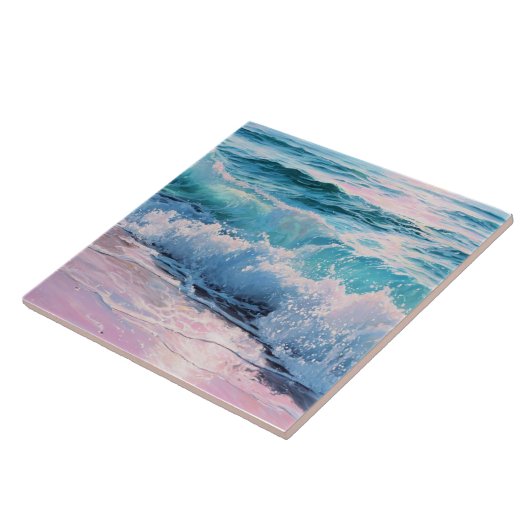 Ocean Waves Crashing on Shoreline タイル (側面)