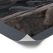 Ocean Waves Crashing Rocks Poster ポスター (角)