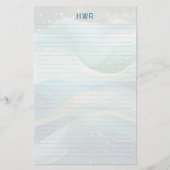 Ocean Waves Lined Monogram Writing Paper 便箋 (正面)