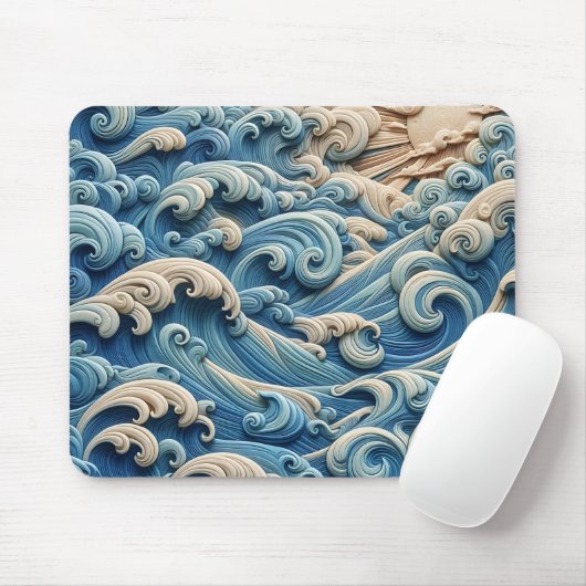 Ocean Waves Mousepad マウスパッド (マウス)