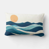 Ocean Waves Mug Minimalist Coastal Line Art pillow ランバークッション (裏面)
