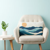 Ocean Waves Mug Minimalist Coastal Line Art pillow ランバークッション (椅子)