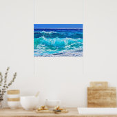 Ocean Waves Oil Painting ポスター (キッチン)