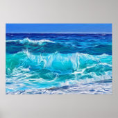 Ocean Waves Oil Painting ポスター (正面)