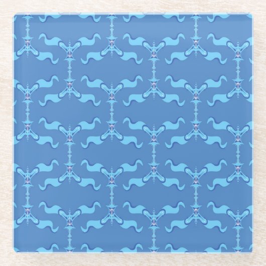 Ocean Waves & Ribbons ガラスコースター (正面)
