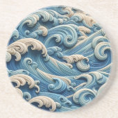 Ocean Waves Sandstone Coaster コースター (正面)