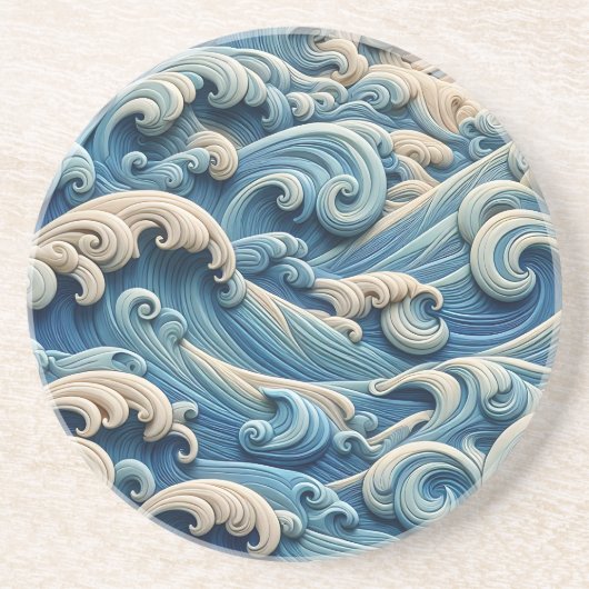 Ocean Waves Sandstone Coaster コースター (正面)