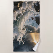 Ocean Waves & Sea Foam Beach Towel ビーチタオル (正面)