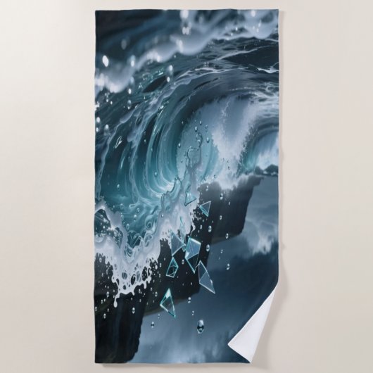 Ocean Waves & Sea Foam Beach Towel ビーチタオル (正面)