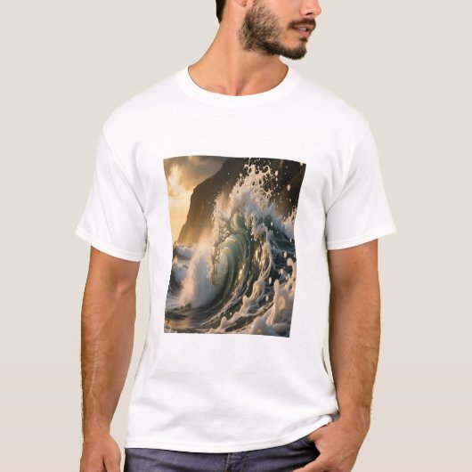 Ocean Waves & Sea Foam Graphic T-Shirt for Men Tシャツ (正面)