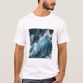 Ocean Waves & Sea Foam Graphic T-Shirt for Men Tシャツ