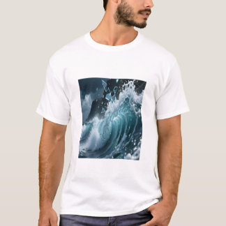 Ocean Waves & Sea Foam Graphic T-Shirt for Men Tシャツ