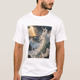 Ocean Waves & Sea Foam Graphic T-Shirt for Men Tシャツ