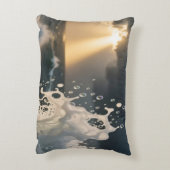 Ocean Waves & Sea Foam Throw Pillow Cover アクセントクッション (裏面(縦))