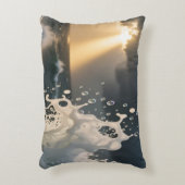 Ocean Waves & Sea Foam Throw Pillow Cover アクセントクッション (正面(垂直))