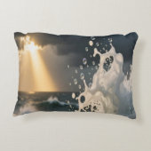Ocean Waves & Sea Foam Throw Pillow Cover アクセントクッション (裏面)