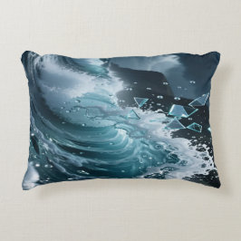 Ocean Waves & Sea Foam Throw Pillow Cover アクセントクッション