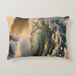 Ocean Waves & Sea Foam Throw Pillow Cover アクセントクッション