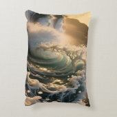 Ocean Waves & Sea Foam Throw Pillow Cover アクセントクッション (裏面(縦))
