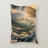 Ocean Waves & Sea Foam Throw Pillow Cover アクセントクッション (正面(垂直))