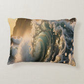 Ocean Waves & Sea Foam Throw Pillow Cover アクセントクッション (裏面)