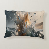Ocean Waves & Sea Foam Throw Pillow Cover アクセントクッション (裏面)