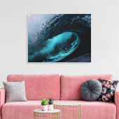 Ocean waves stretched canvas print キャンバスプリント (インサイチュ (リビング))