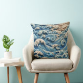 Ocean Waves Throw Pillow クッション (椅子)