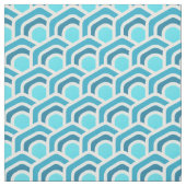 Ocean Waves - Turquoise Geometric Hexagon Pattern ファブリック (見本)