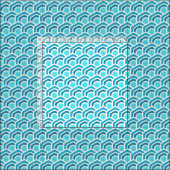 Ocean Waves - Turquoise Geometric Hexagon Pattern ファブリック (タイル)