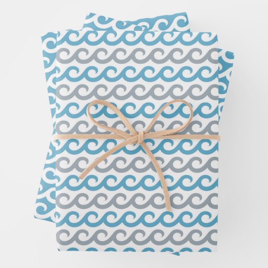 Ocean Waves Wrapping Paper Set of 3 ラッピングペーパーシート (インサイチュ)
