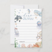 Ocean Whale Time Capsule Message Card 招待状 (正面)