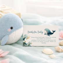 Ocean Whale Waves Ivory Books for Baby Shower 