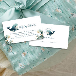 Ocean Whale White Gift Tag Display Baby Shower エンクロージャーカード