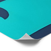 Ocean Whales Dolphins Pattern ポスター (角)